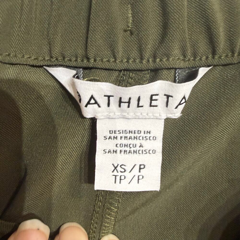 Athleta Olive Green Snap Side Drawstring Pants Sz XS - Picture 8 of 11